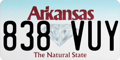 AR license plate 838VUY