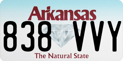 AR license plate 838VVY