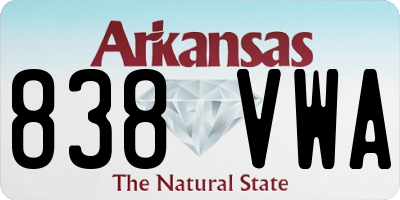 AR license plate 838VWA