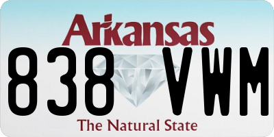 AR license plate 838VWM