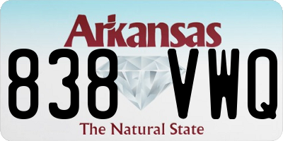 AR license plate 838VWQ