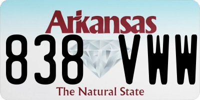 AR license plate 838VWW