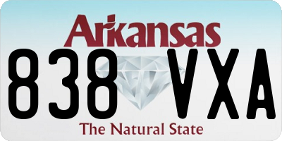 AR license plate 838VXA