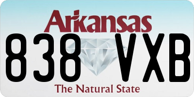 AR license plate 838VXB