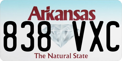 AR license plate 838VXC