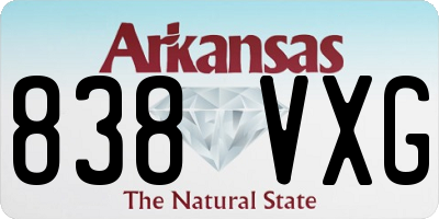 AR license plate 838VXG