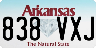 AR license plate 838VXJ
