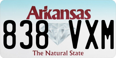 AR license plate 838VXM