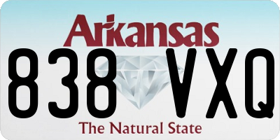 AR license plate 838VXQ