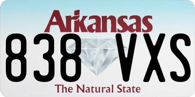 AR license plate 838VXS