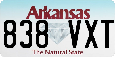 AR license plate 838VXT