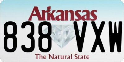 AR license plate 838VXW