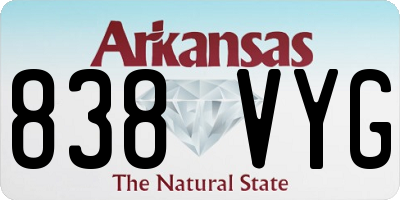 AR license plate 838VYG