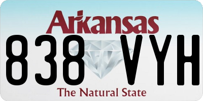 AR license plate 838VYH