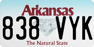 AR license plate 838VYK