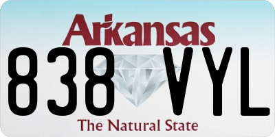 AR license plate 838VYL