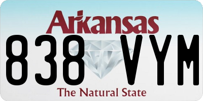 AR license plate 838VYM