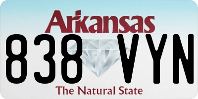 AR license plate 838VYN