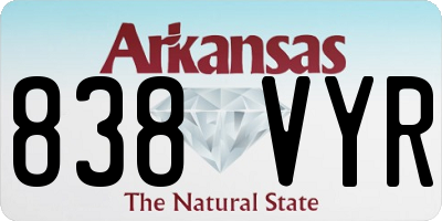AR license plate 838VYR