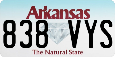 AR license plate 838VYS