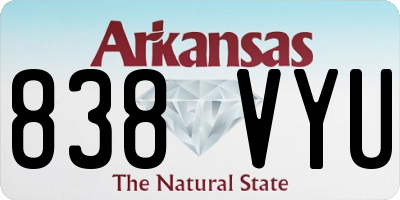 AR license plate 838VYU