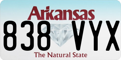 AR license plate 838VYX
