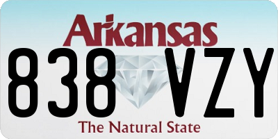 AR license plate 838VZY