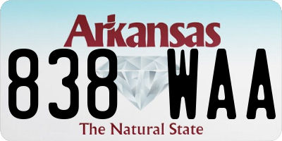 AR license plate 838WAA