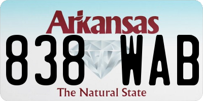 AR license plate 838WAB