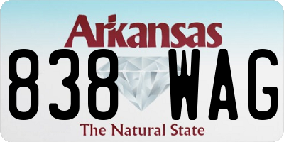 AR license plate 838WAG