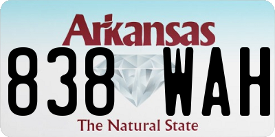 AR license plate 838WAH