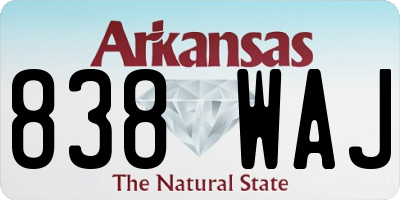 AR license plate 838WAJ