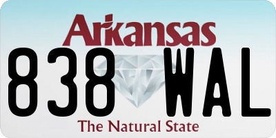 AR license plate 838WAL