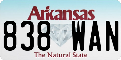AR license plate 838WAN