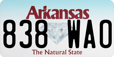 AR license plate 838WAO