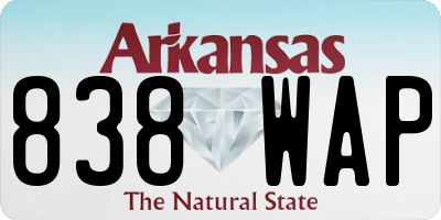 AR license plate 838WAP