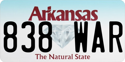 AR license plate 838WAR