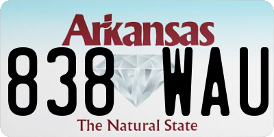 AR license plate 838WAU