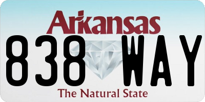 AR license plate 838WAY