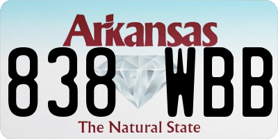 AR license plate 838WBB