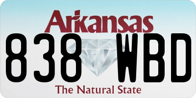 AR license plate 838WBD