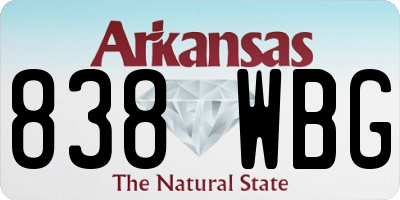 AR license plate 838WBG