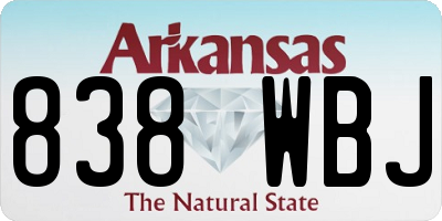 AR license plate 838WBJ