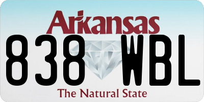 AR license plate 838WBL