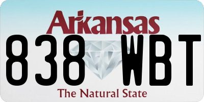 AR license plate 838WBT