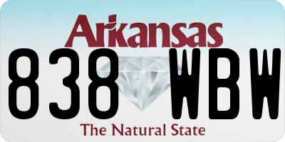 AR license plate 838WBW