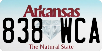 AR license plate 838WCA