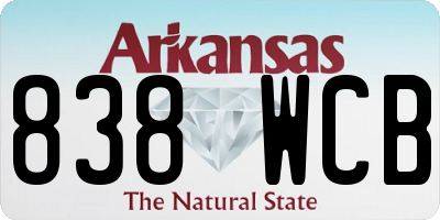 AR license plate 838WCB