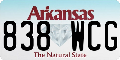 AR license plate 838WCG
