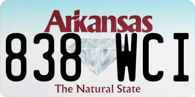AR license plate 838WCI